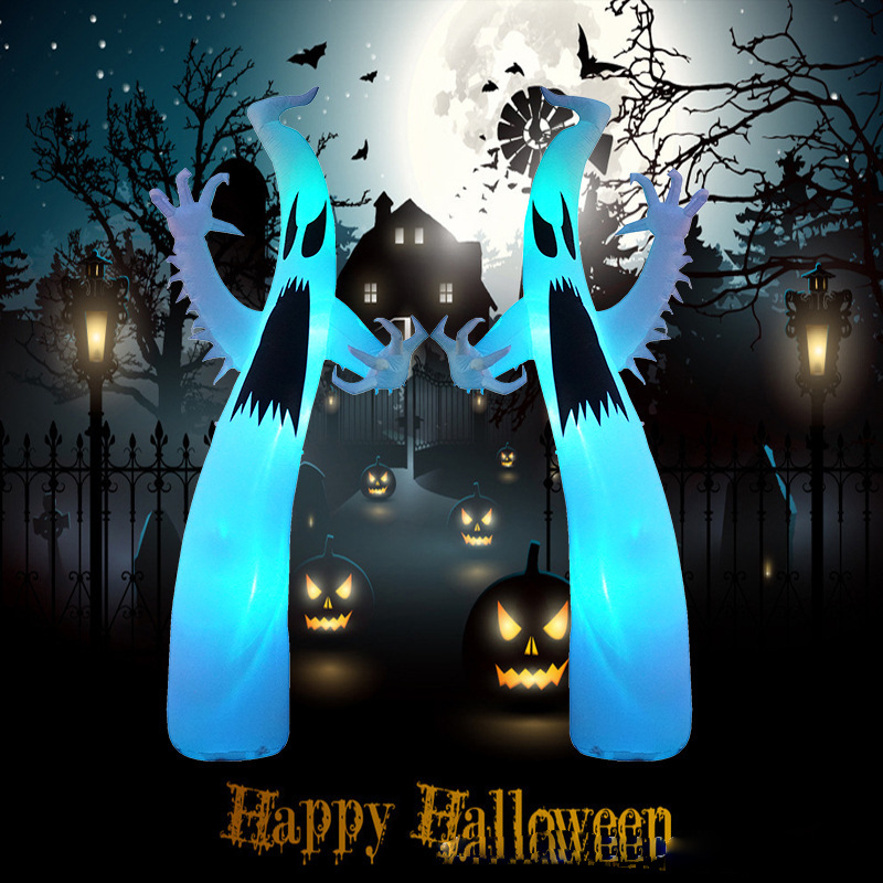 Halloween Pumpkin Decor Led - Halloween Inflatable Pumpkin Archway Decoration Built