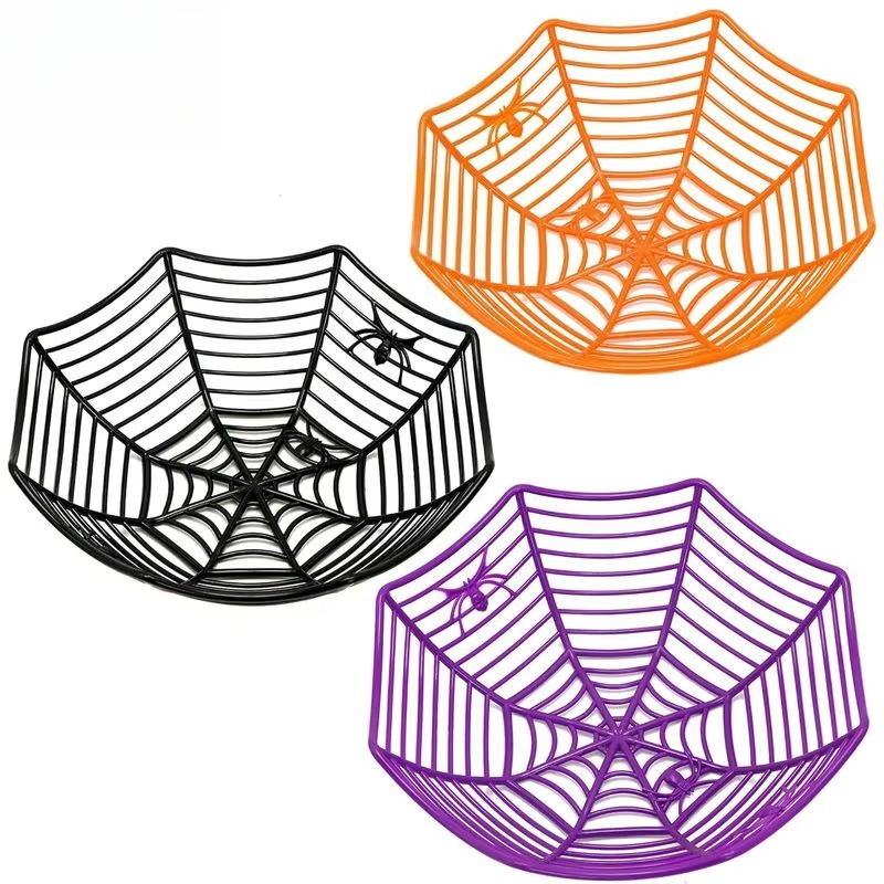 Spider Web Halloween Decoration - 1/3 Pcs Halloween Candy Bowl Spider