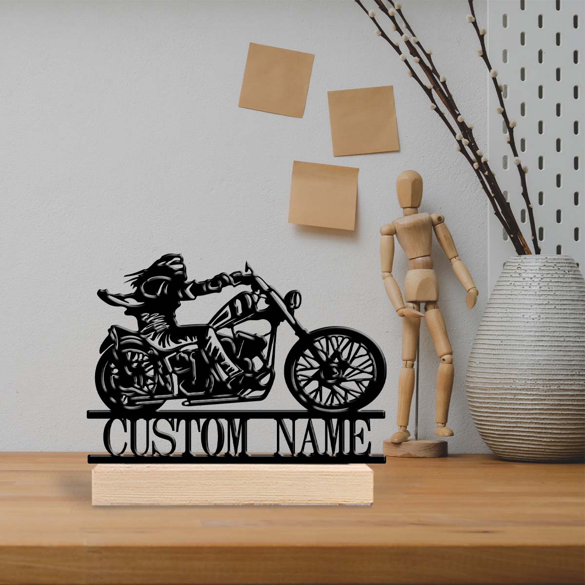 Halloween Party Supplies - 1Pc Csutom Motorbicycle Rider Wooden Base