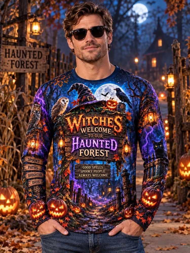 Men's Halloween Witches Welcom - Pumpkin Lantern Halloween ulasan dan harga