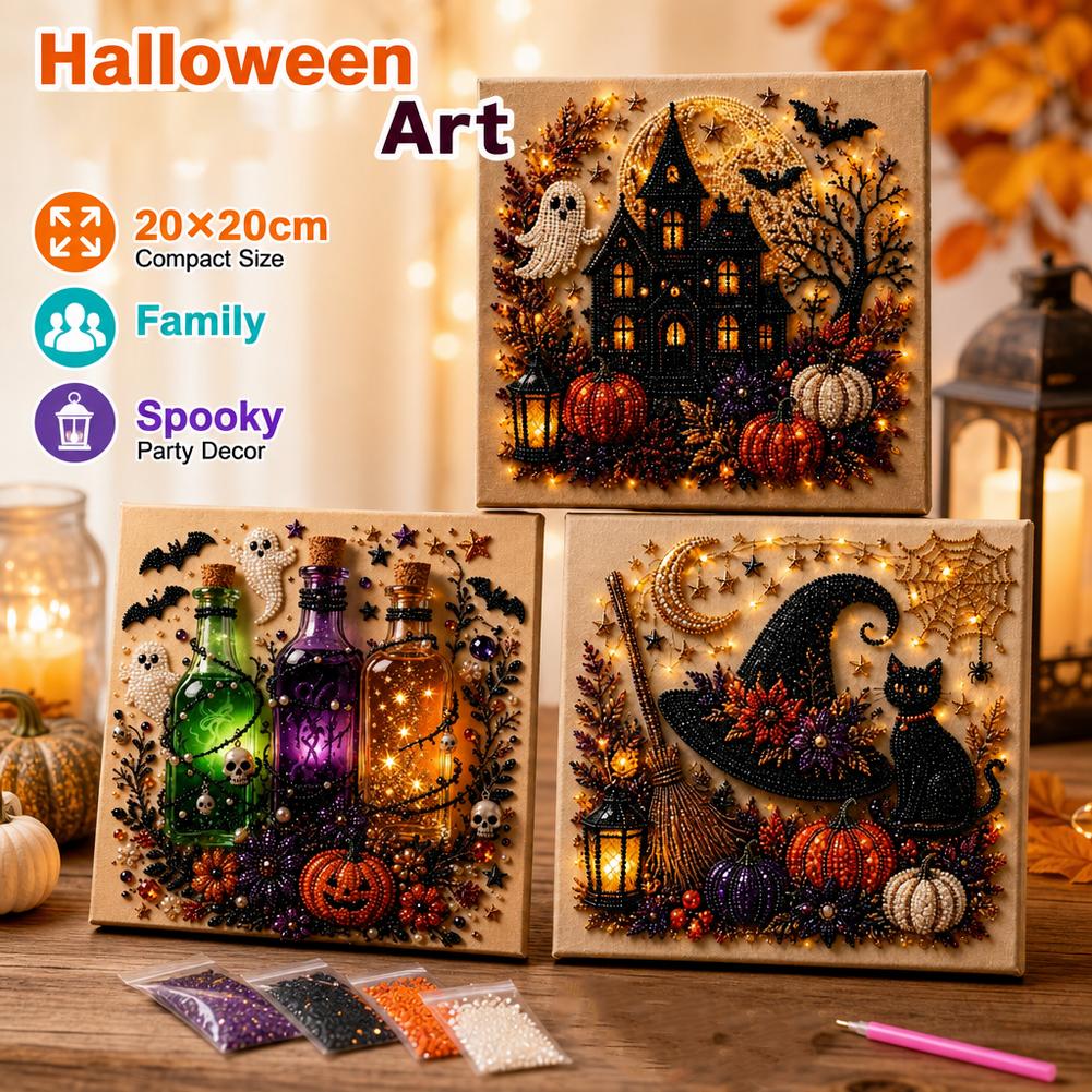 Halloween Ghost Pearl Art Diam - Pumpkin Lantern Halloween ulasan dan harga