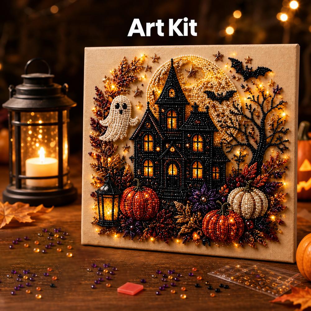 Halloween Ghost Pearl Art Diam - Pumpkin Lantern Halloween ulasan dan harga
