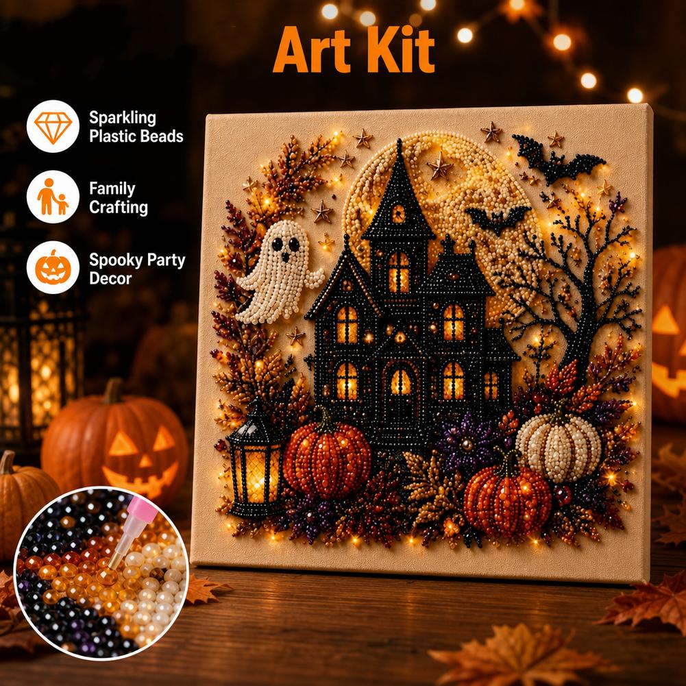 Halloween Ghost Pearl Art Diam - Pumpkin Lantern Halloween ulasan dan harga