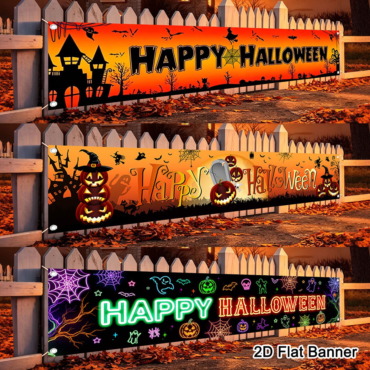 1pc Happy Halloween Banner Jac - Pumpkin Lantern Halloween ulasan dan harga