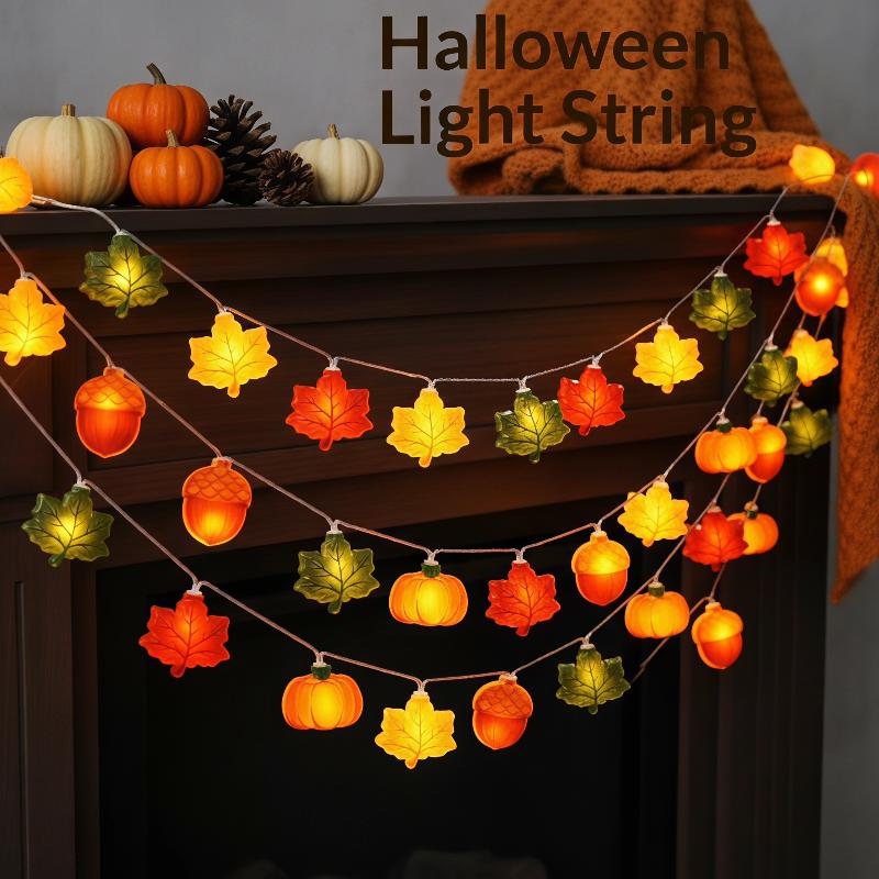 1.5m LED Leaf Pumpkin Nut Ligh - Halloween Pumpkin Decor Led ulasan dan harga