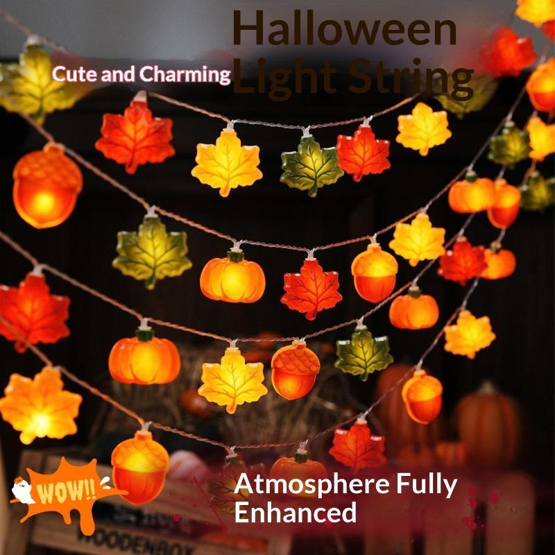 1.5m LED Leaf Pumpkin Nut Ligh - Halloween Pumpkin Decor Led ulasan dan harga