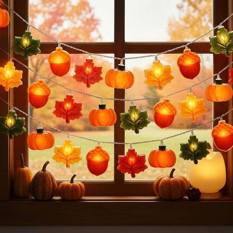 1.5m LED Leaf Pumpkin Nut Ligh - Halloween Pumpkin Decor Led ulasan dan harga