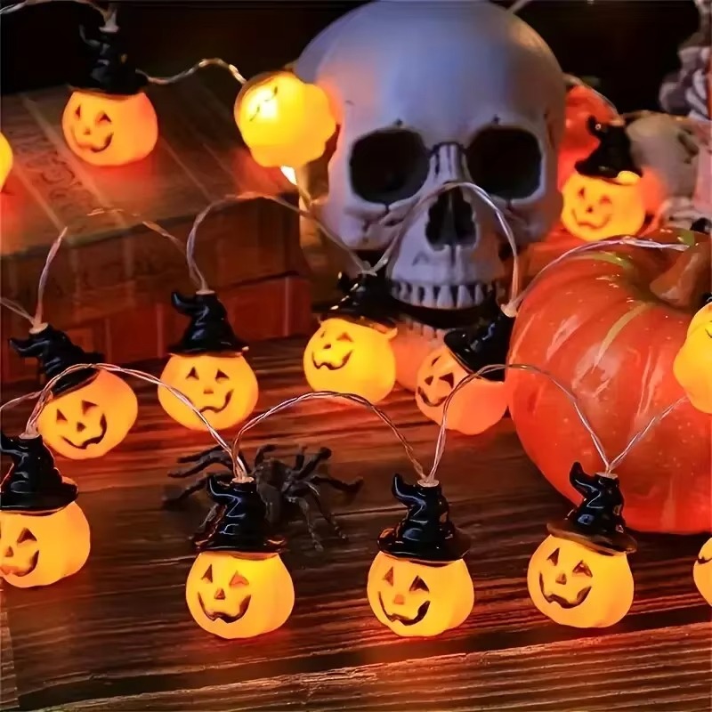 Witch Hat Pumpkin Fairy String - Halloween Led String Lights Orange ulasan dan harga