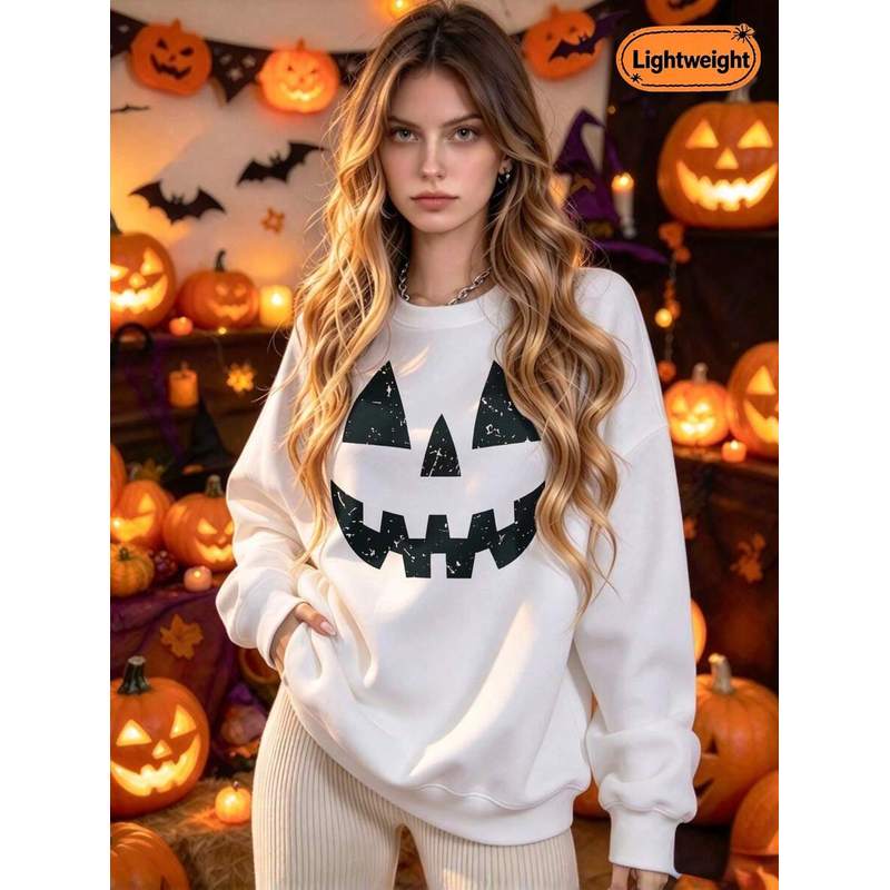 Women’s Plus-Size Halloween Pu - Pumpkin Lantern Halloween ulasan dan harga
