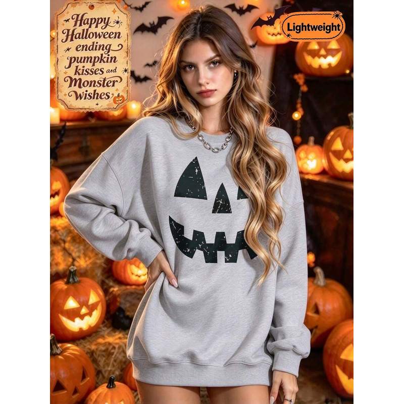 Women’s Plus-Size Halloween Pu - Pumpkin Lantern Halloween ulasan dan harga