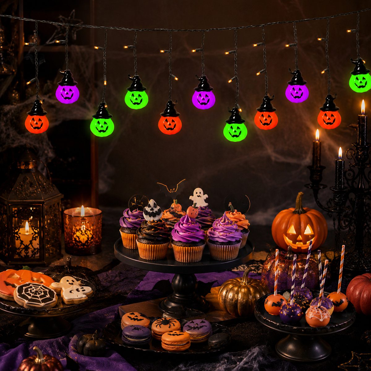1pc Halloween Horrible 10 Witc - Halloween Led String Lights Orange ulasan dan harga