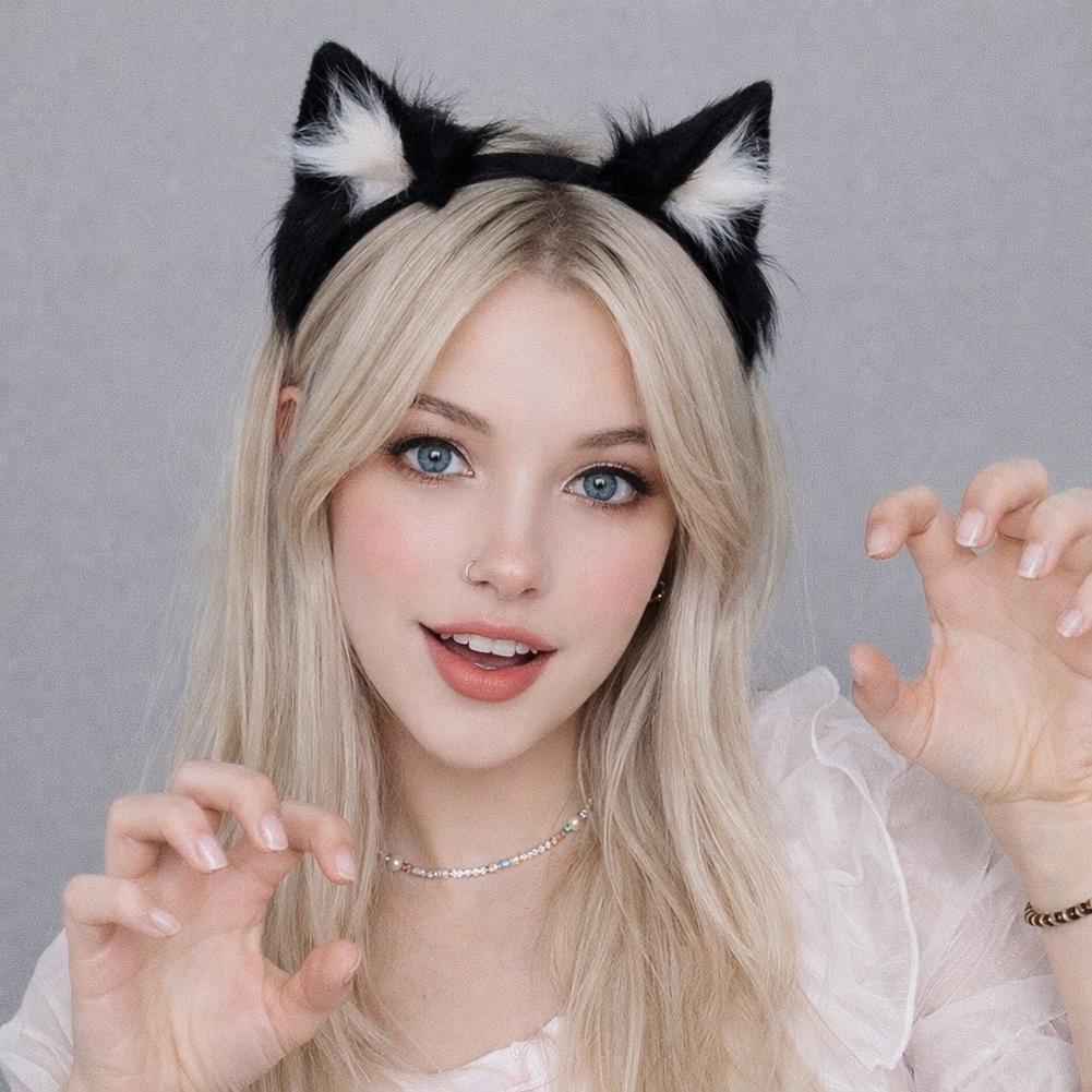 Plush Cat Ear Cosplay Headband - Halloween Party Supplies ulasan dan harga