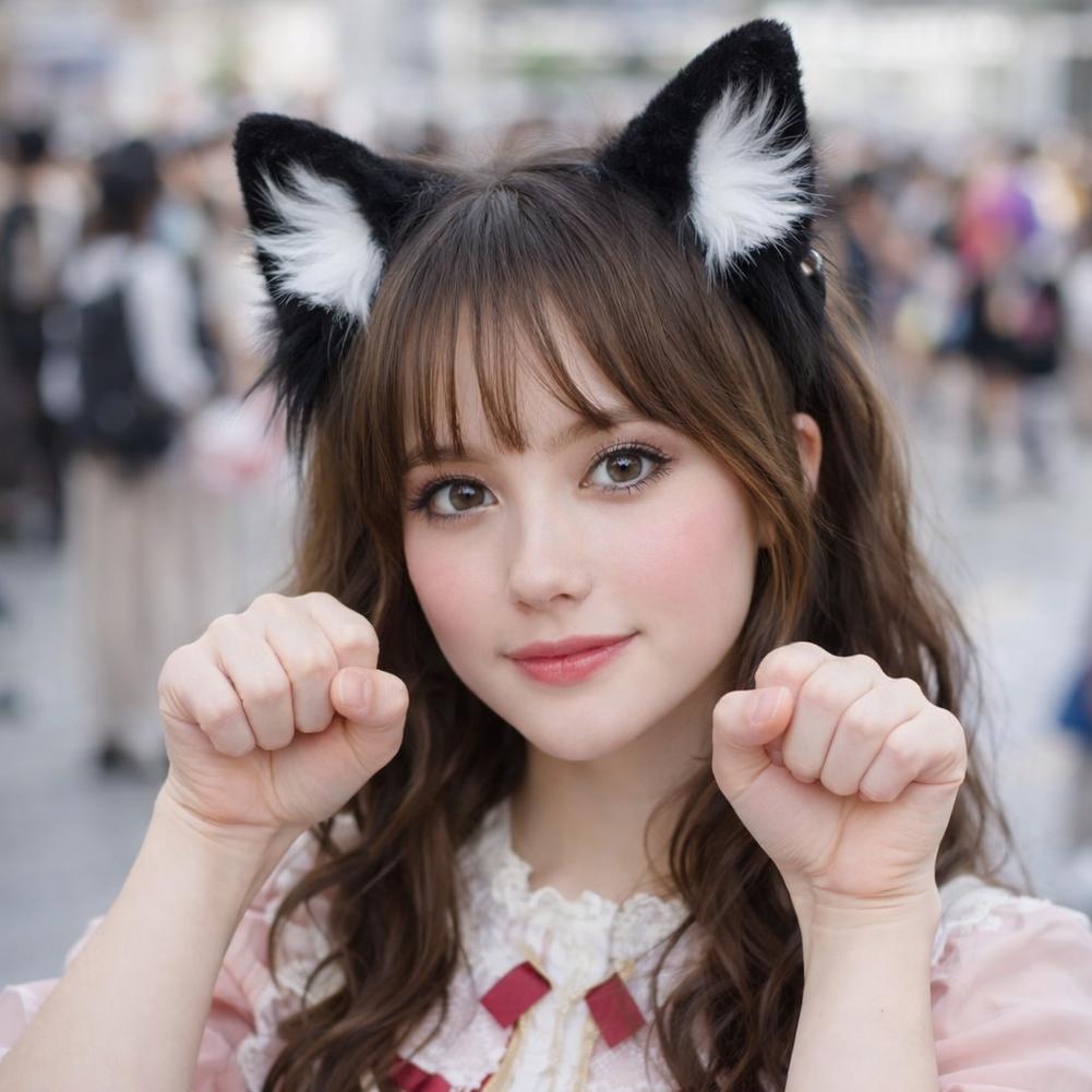 Plush Cat Ear Cosplay Headband - Halloween Party Supplies ulasan dan harga