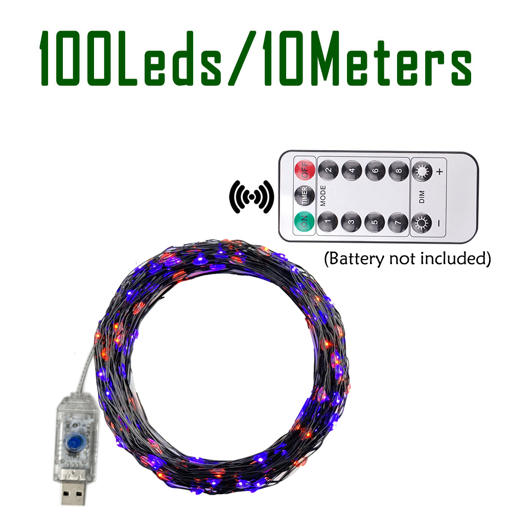100/200LEDs String Lights Oran - Halloween Led String Lights Orange ulasan dan harga